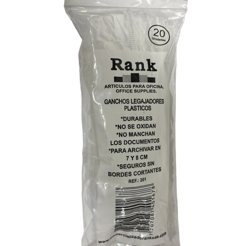 GANCHO LEGAJ.POLI.RANK TRANSP.(PQTx20)