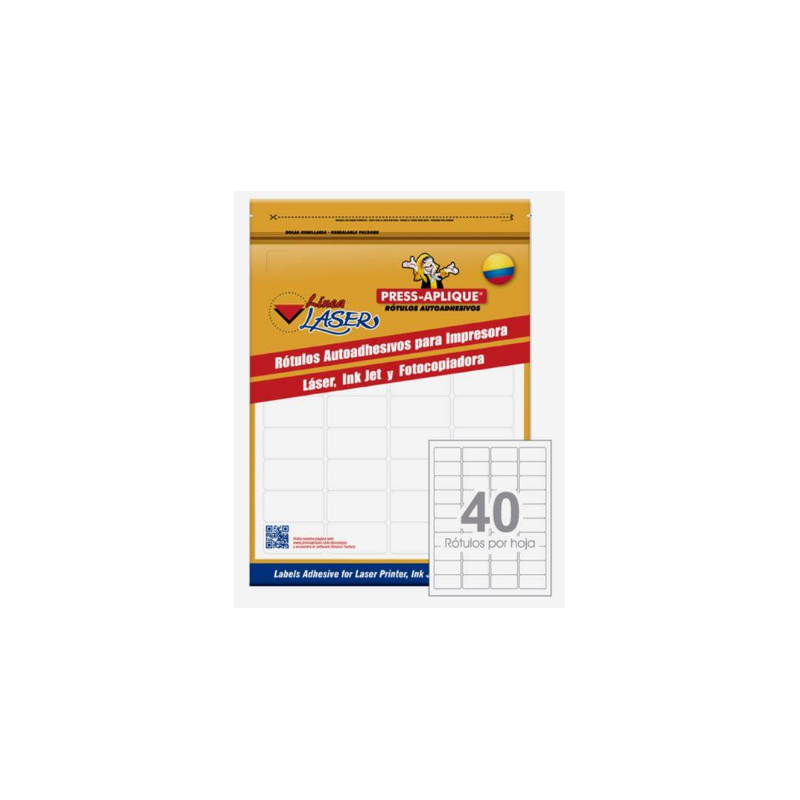 HOJA ROTULO LASER  3650   50.8 X 25.4 (40 ROTULOS X HOJA)