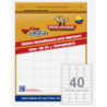 HOJA ROTULO LASER  3650   50.8 X 25.4 (40 ROTULOS X HOJA)
