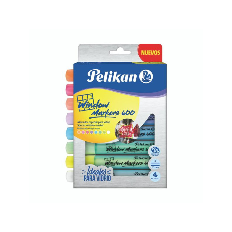 MARCADOR DECO.PELIKAN P/VIDRIO(6000)x8 30201403