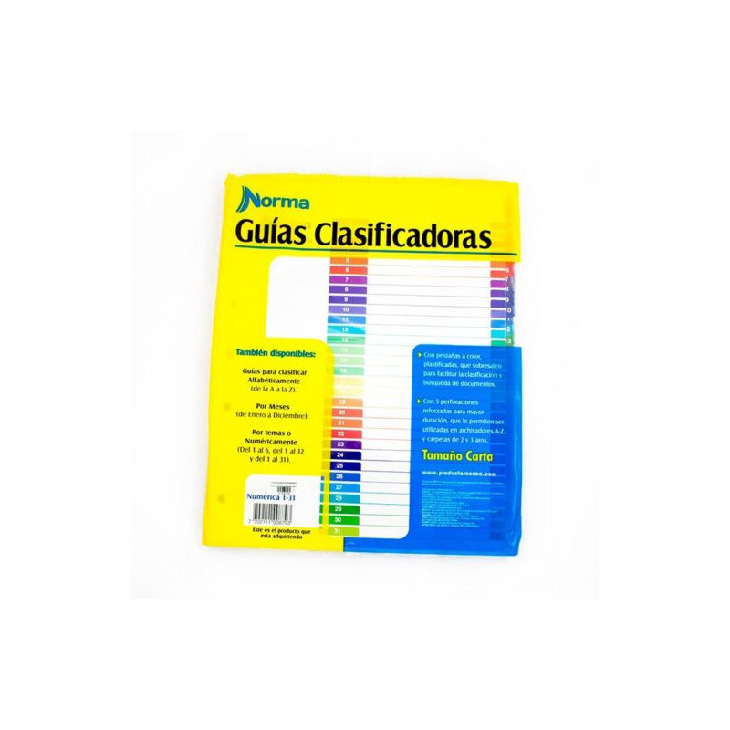 GUIA CLASIF, NORMA 105 DEL 1-31 COLOR 500879