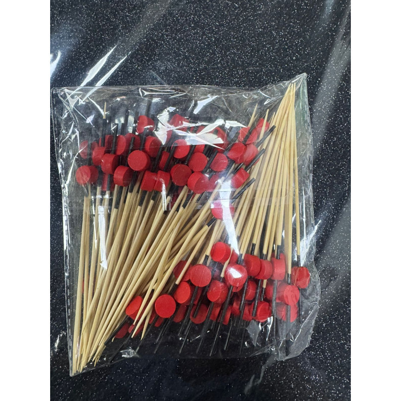 PINCHO PERLA DE BAMBÚ PLANA REDONDO  NEGRA 12 CM X 100