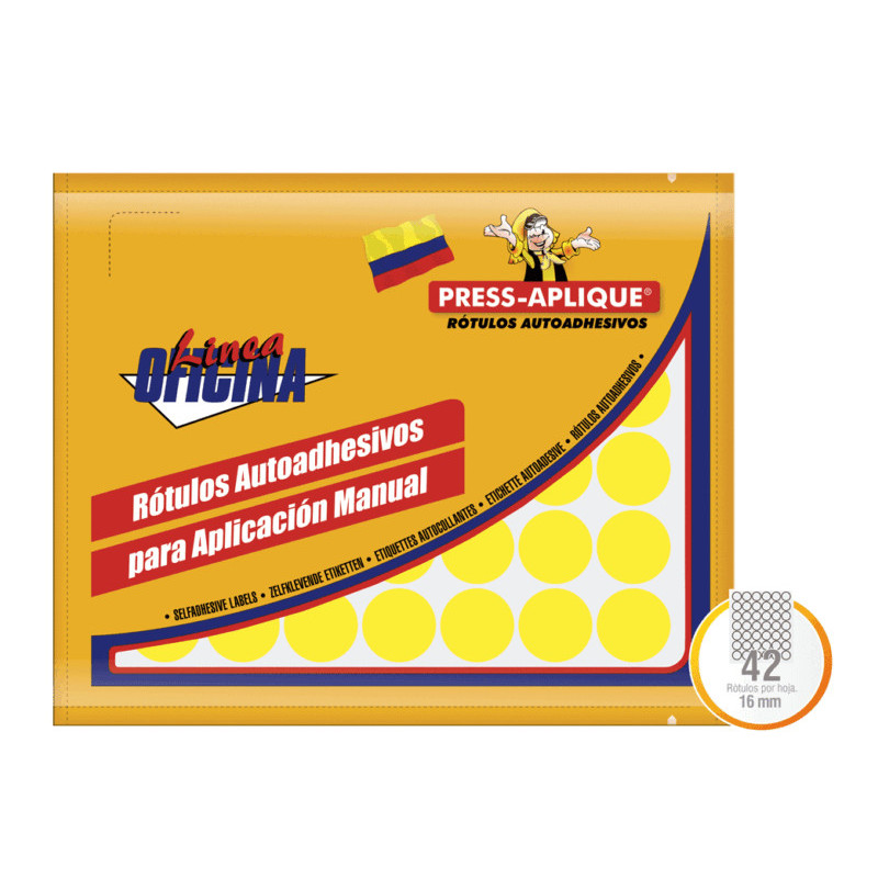 SOBRE OF 1180 AMARILLO DIAMETRO 16 714 ROTULOS