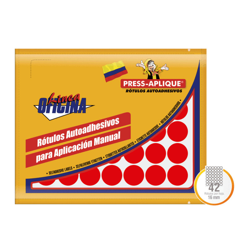 SOBRE OF 1182 ROJO DIAMETRO 16 714 ROTULOS