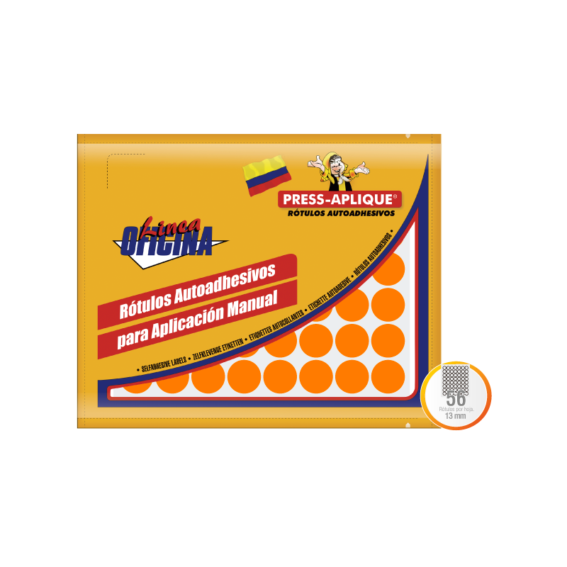 SOBRE OF 1189 NARANJA DIAMETRO 13 1064 ROTULOS