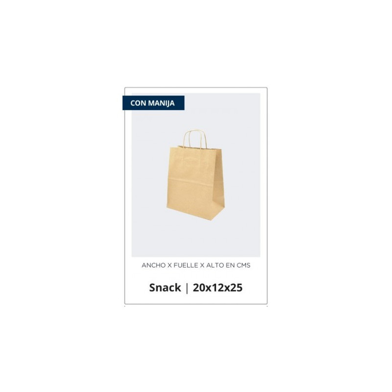BOLSA PAPEL 20.5 X 12 X 25.5 C/MANIJA CORDON  7629