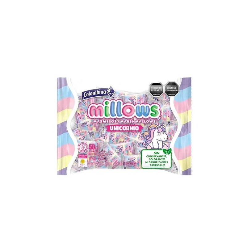MILLOWS UNICORNIO 50UND COLOMBINA MASMELOS